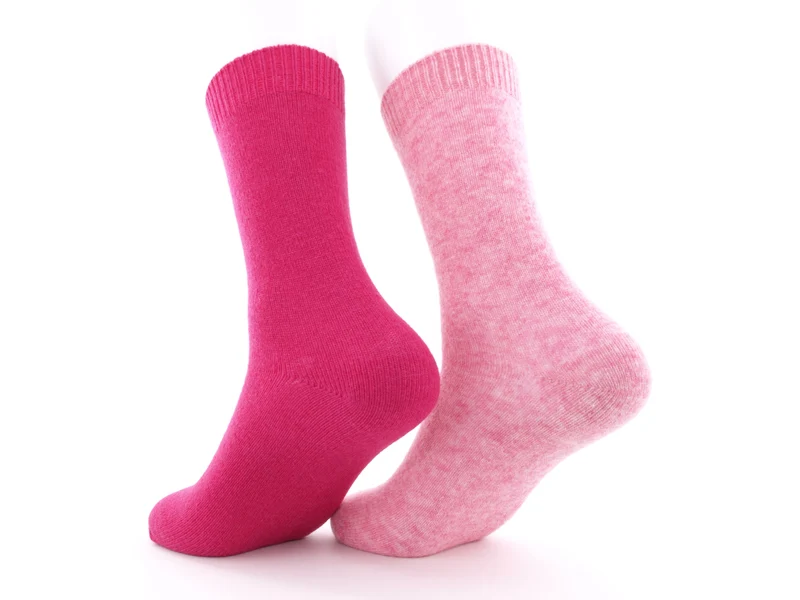 2 Paar Lammwoll-Socken pink