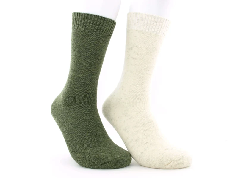2 Paar Lammwoll-Socken grün