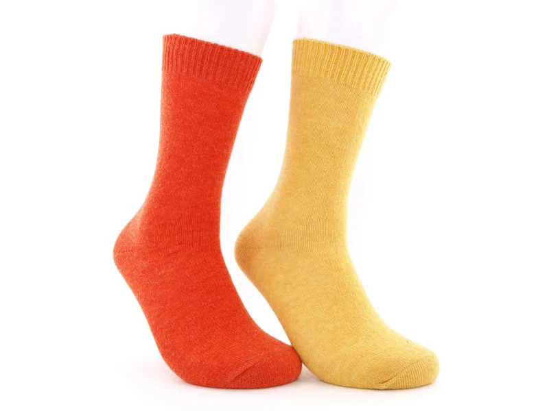 2 Paar Lammwoll-Socken orange