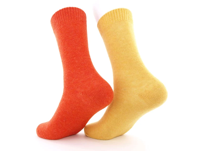 2 Paar Lammwoll-Socken orange