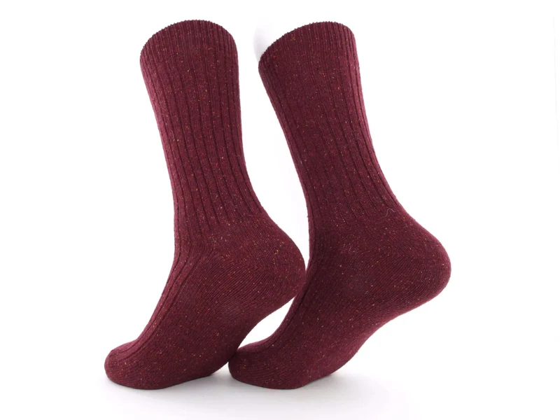 2 Paar Wollsocken mit Seide bordeaux
