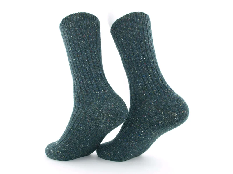 2 Paar Wollsocken mit Seide petrol