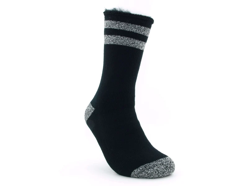1 Paar Mega Thermosocken schwarz Ringel