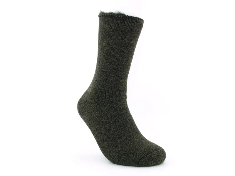 1 Paar Mega Thermosocken oliv meliert