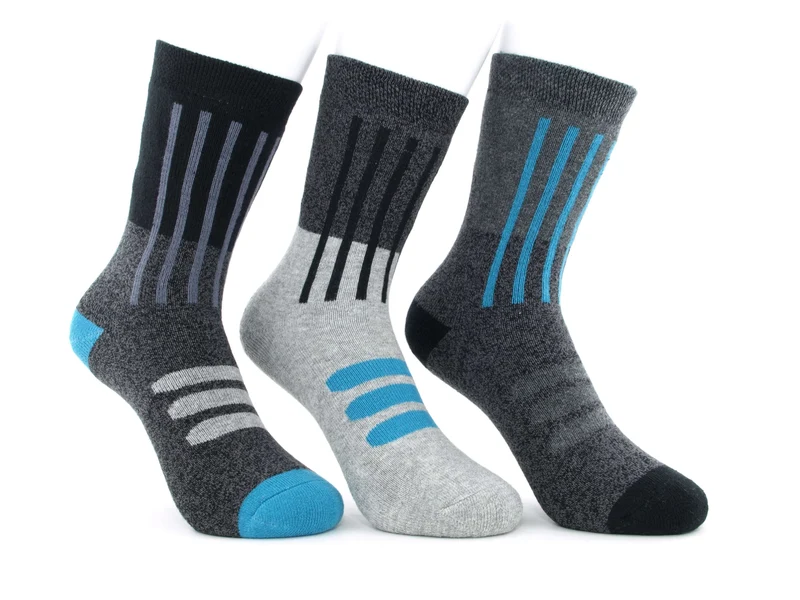 3 Paar Bootsocks Kinder grau/petrol