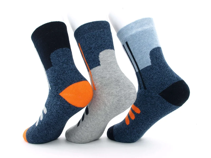 3 Paar Bootsocks Kinder jeans/orange