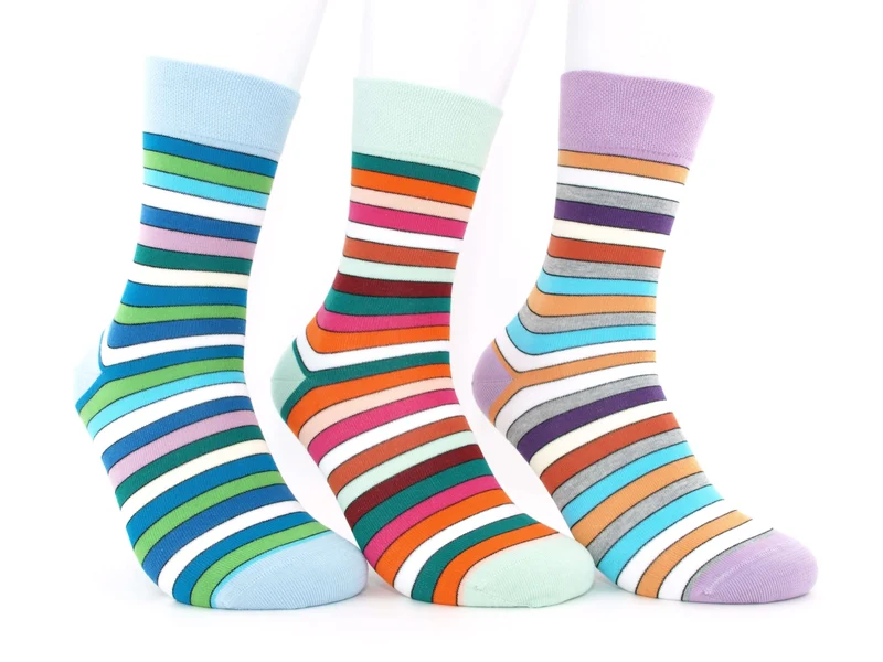 3 Paar Socken "Bambus" geringelt Frühling
