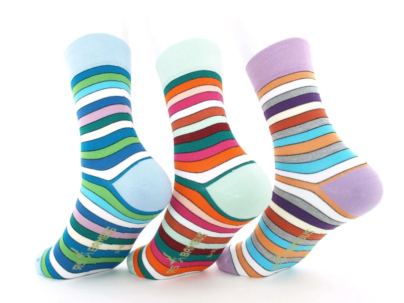 3 Paar Socken "Bambus" geringelt Frühling