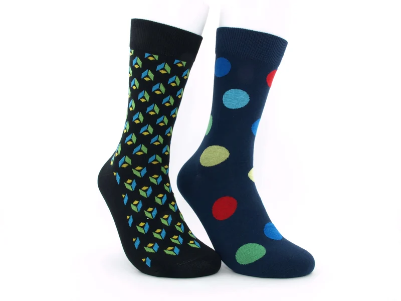 2 Paar Lieblingssocken Herren bunte Kreise