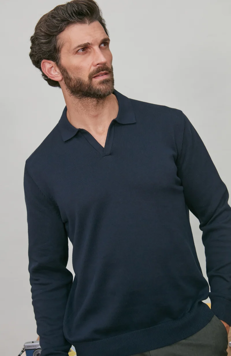 Leichtes Herren-Poloshirt aus 100 % Baumwolle ohne Knöpfe