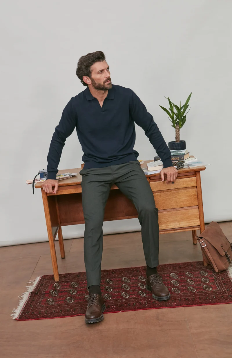 Leichtes Herren-Poloshirt aus 100 % Baumwolle ohne Knöpfe