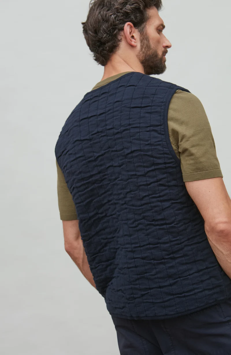 Mens Cotton Quilted Knitted Gilet