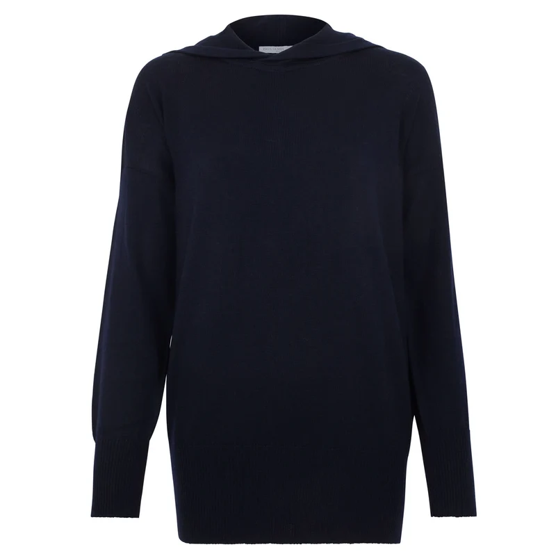 Damen-Pullover mit Kapuze aus reiner, extrafeiner Merinowolle mit entspannter Passform