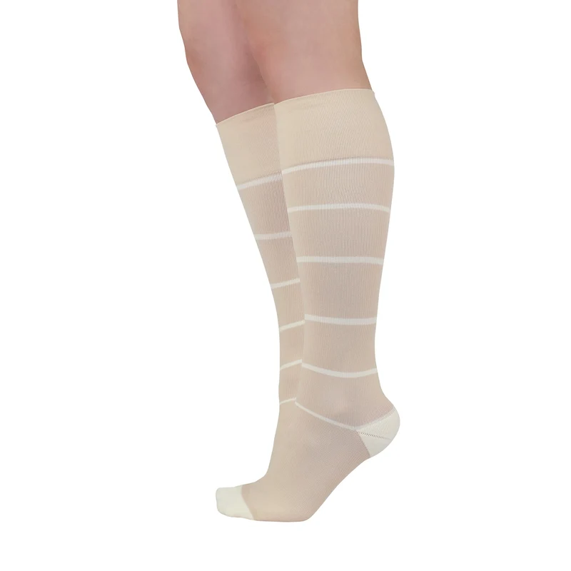 Rejuva® Broad Stripe Knee High, 15-20 mmHg