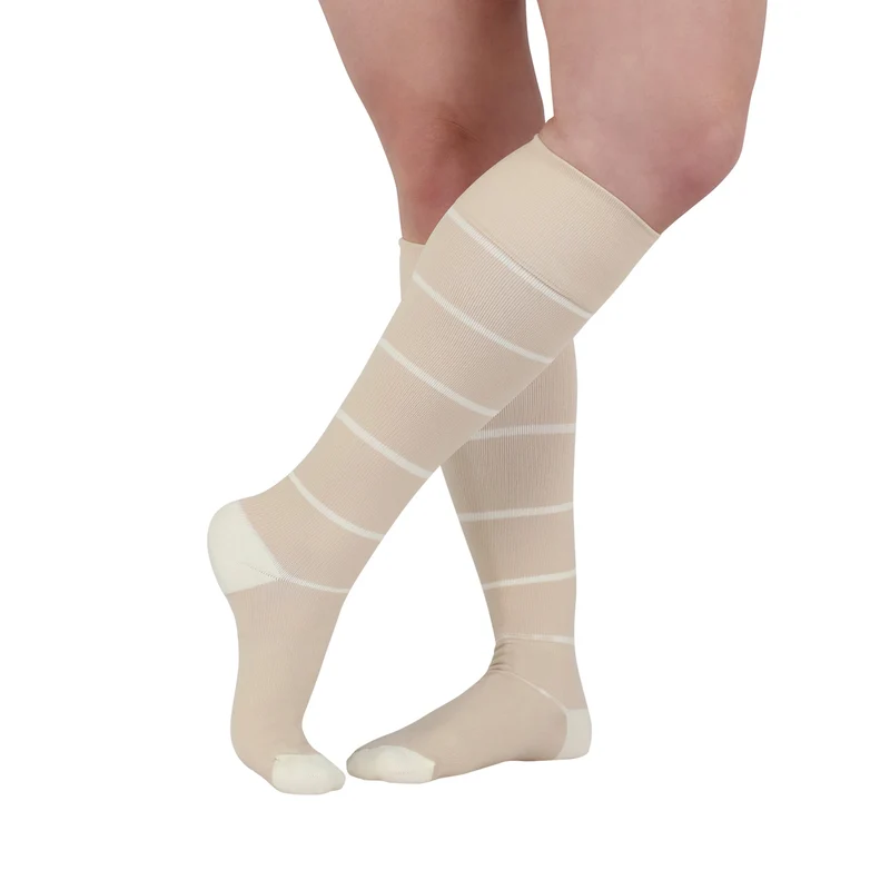 Rejuva® Broad Stripe Knee High, 15-20 mmHg