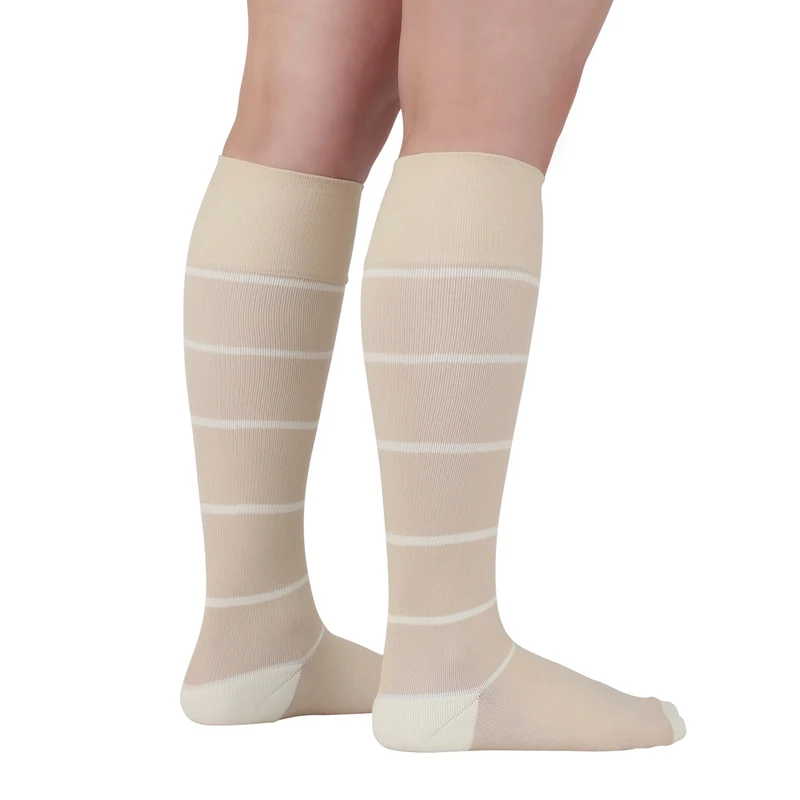 Rejuva® Broad Stripe Knee High, 15-20 mmHg