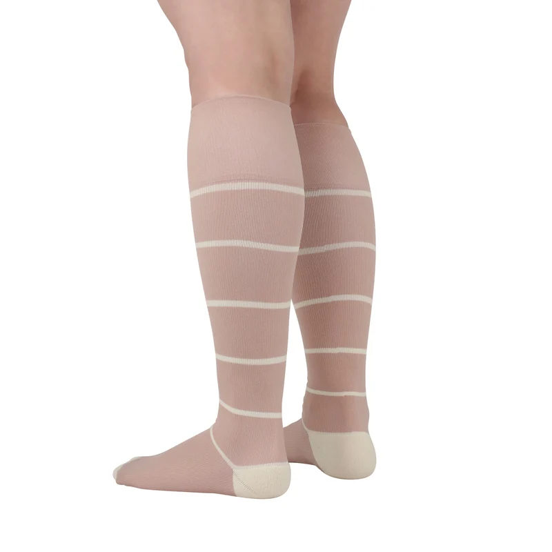 Rejuva® Broad Stripe Knee High, 15-20 mmHg