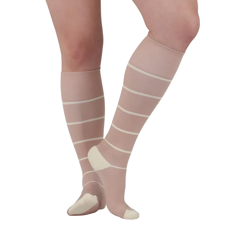 Rejuva® Broad Stripe Knee High, 15-20 mmHg
