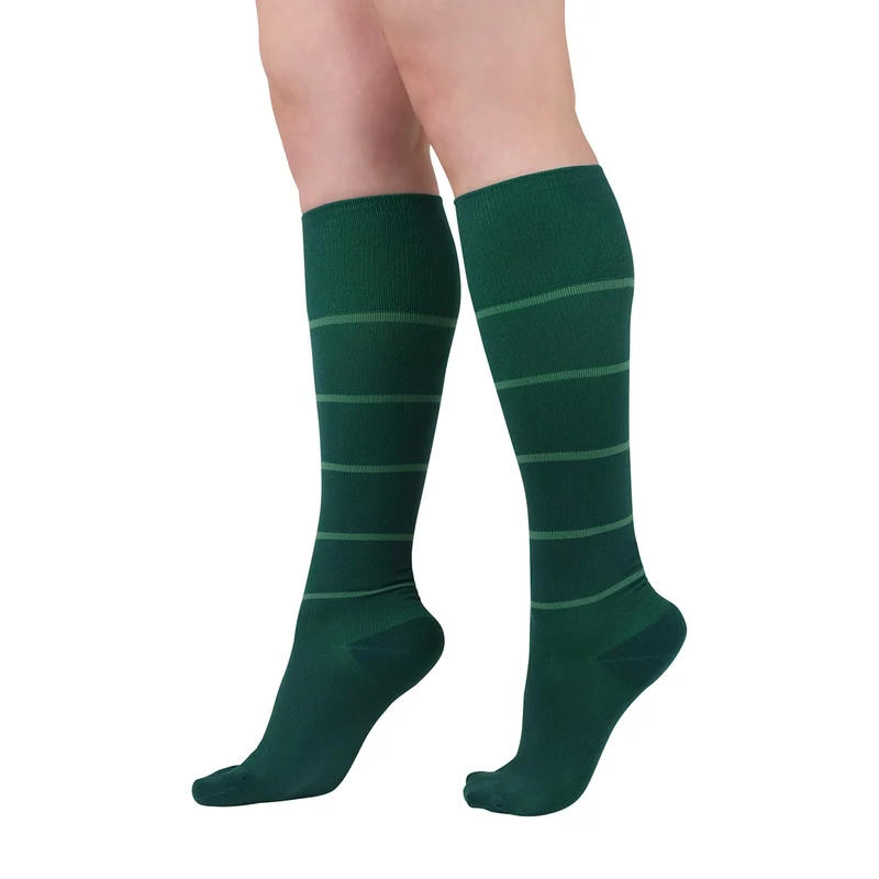 Rejuva® Broad Stripe Knee High, 15-20 mmHg