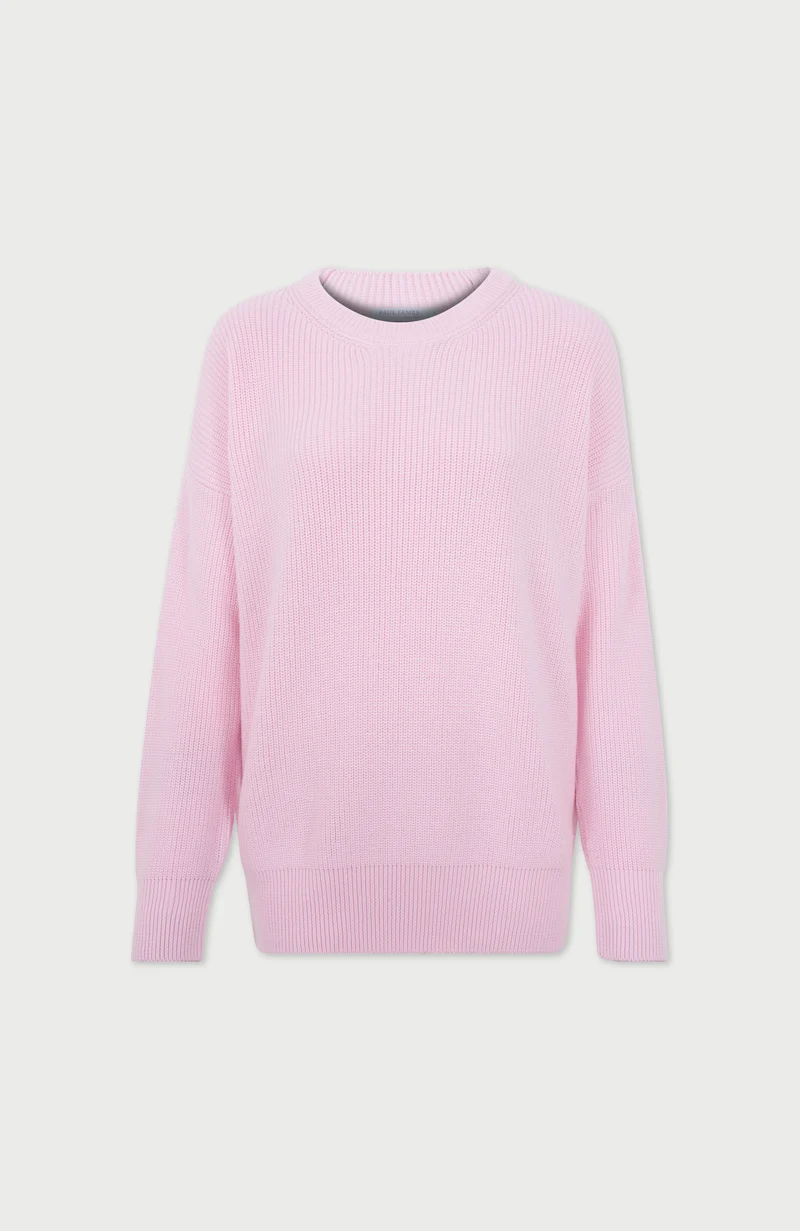 Gerippter Damenpullover mit Rundhalsausschnitt aus 100 % Baumwolle