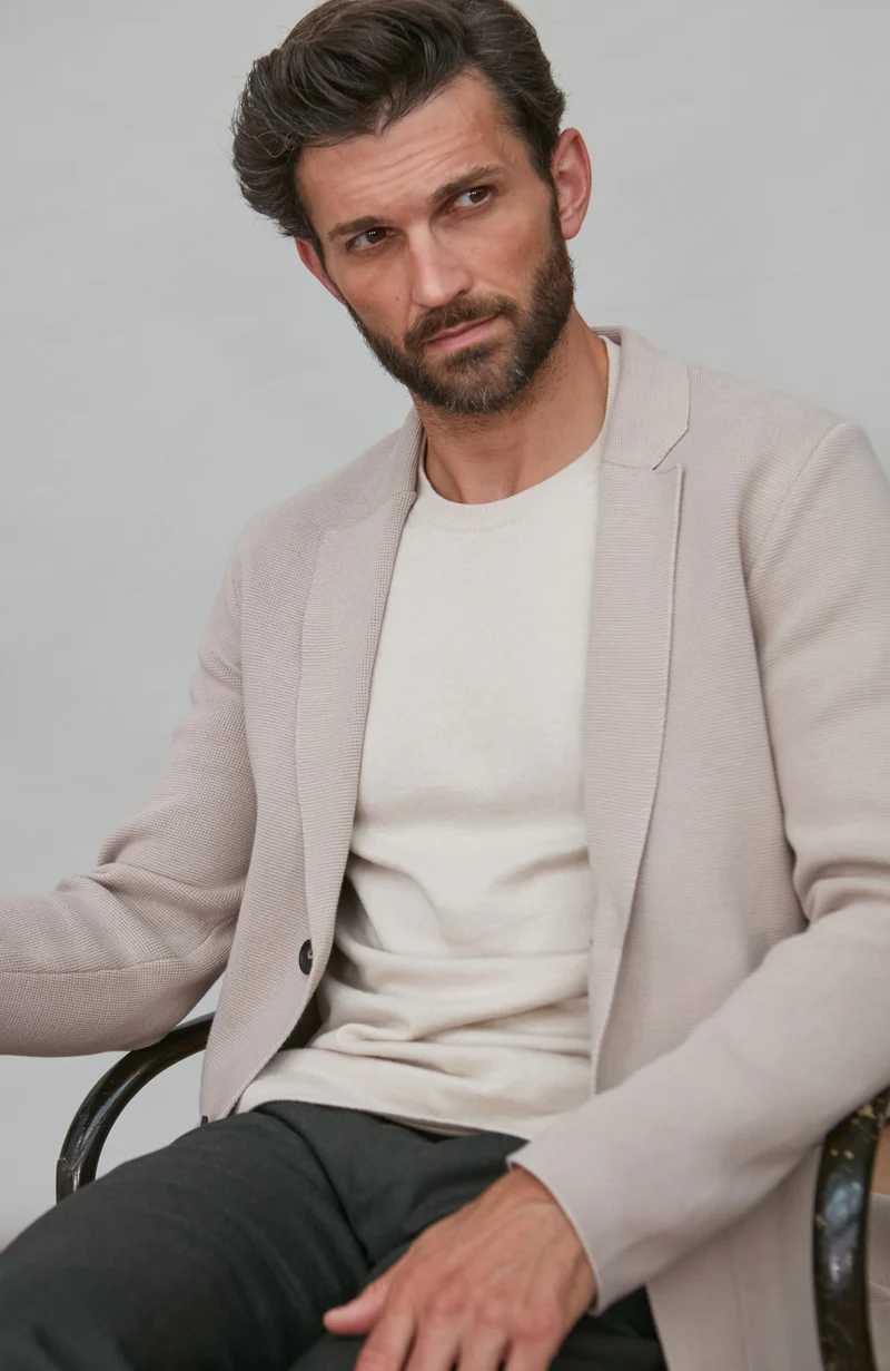Dekonstruierter Herren-Strickblazer aus 100 % Baumwolle