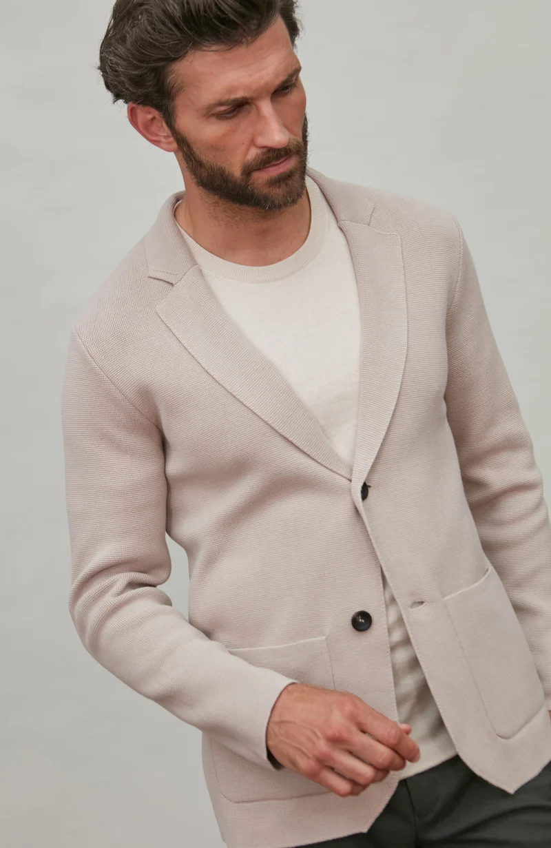 Dekonstruierter Herren-Strickblazer aus 100 % Baumwolle