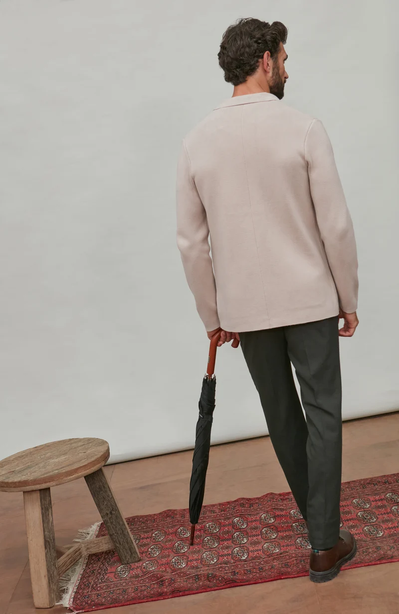 Dekonstruierter Herren-Strickblazer aus 100 % Baumwolle