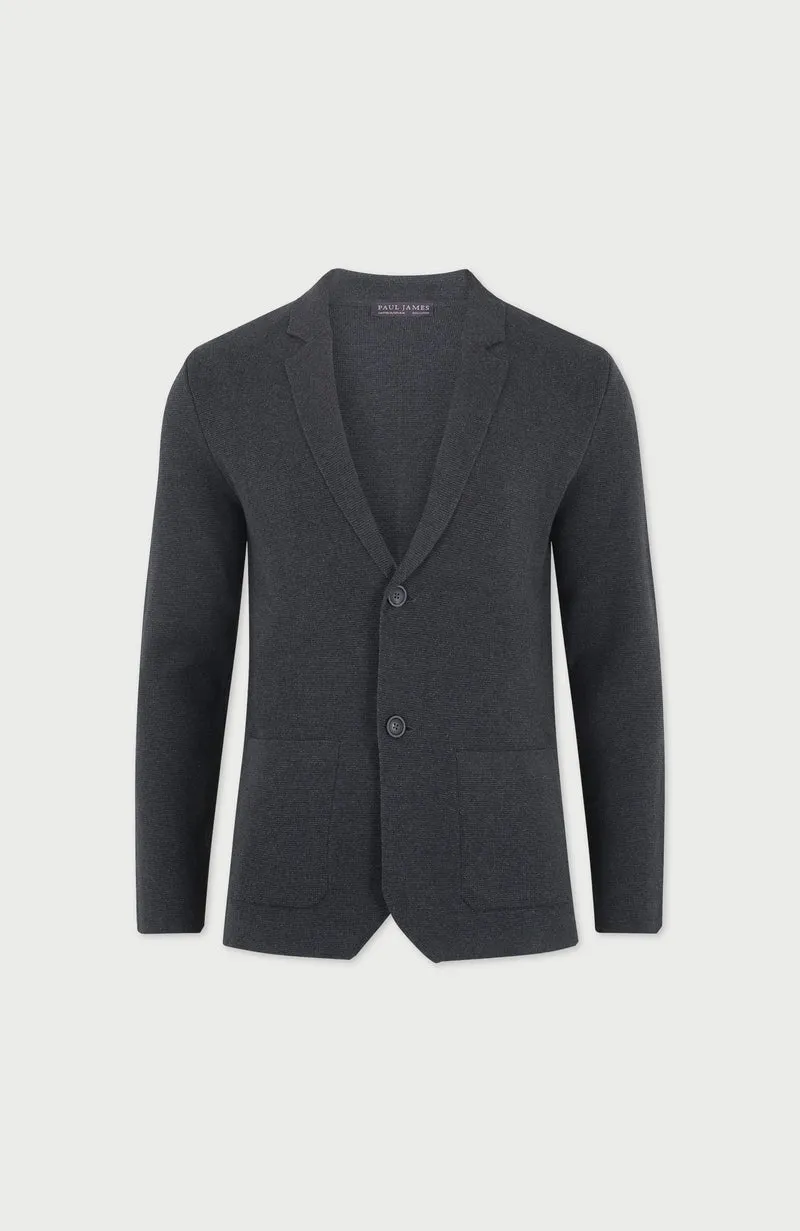 Dekonstruierter Herren-Strickblazer aus 100 % Baumwolle