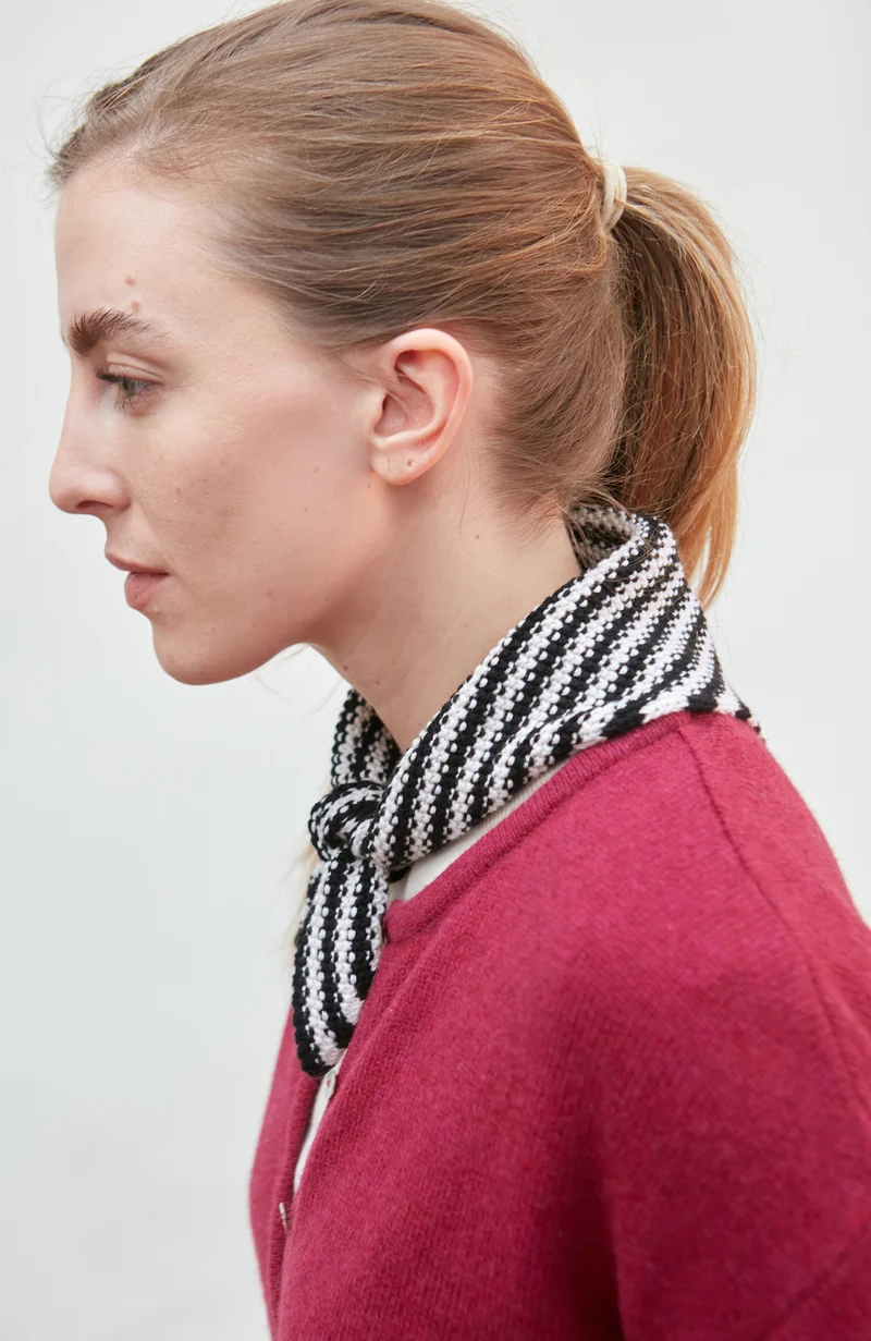 Cotton Textured Stripe Mini Neckerchief