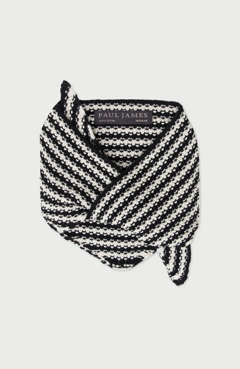 Cotton Textured Stripe Mini Neckerchief