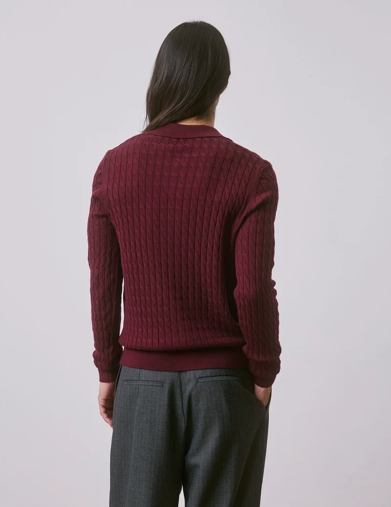 Pull Piersen en laine mérinos bordeaux
