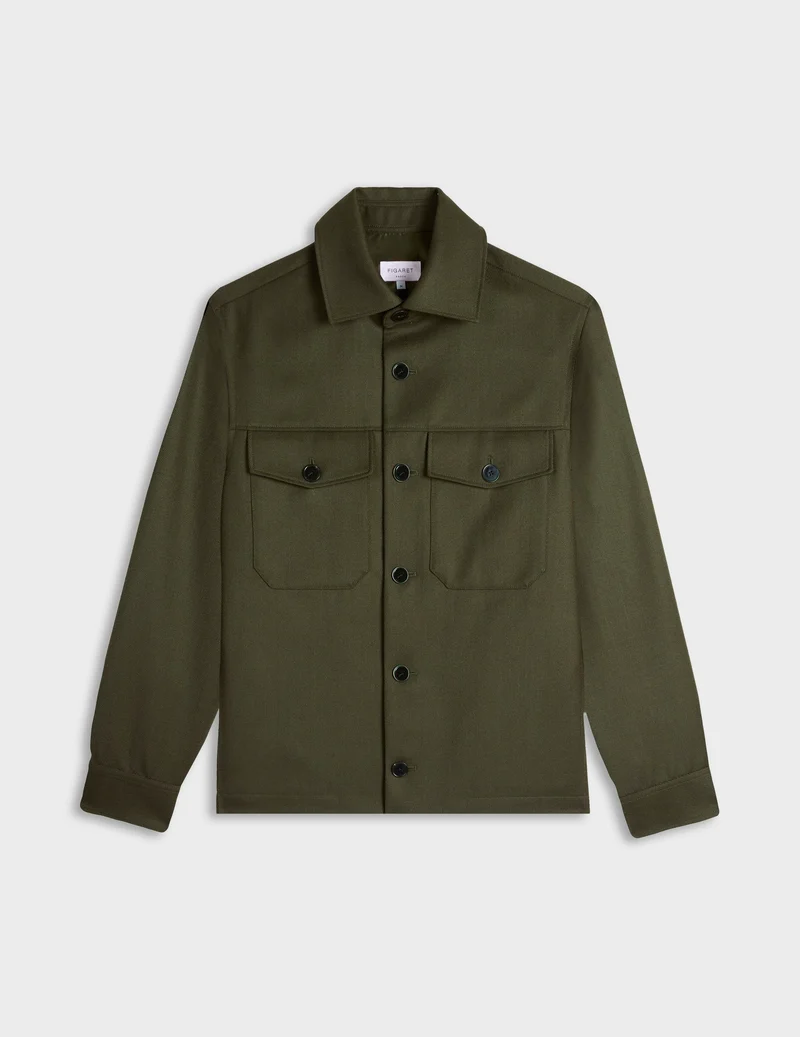 Veste Phileas en laine vierge kaki