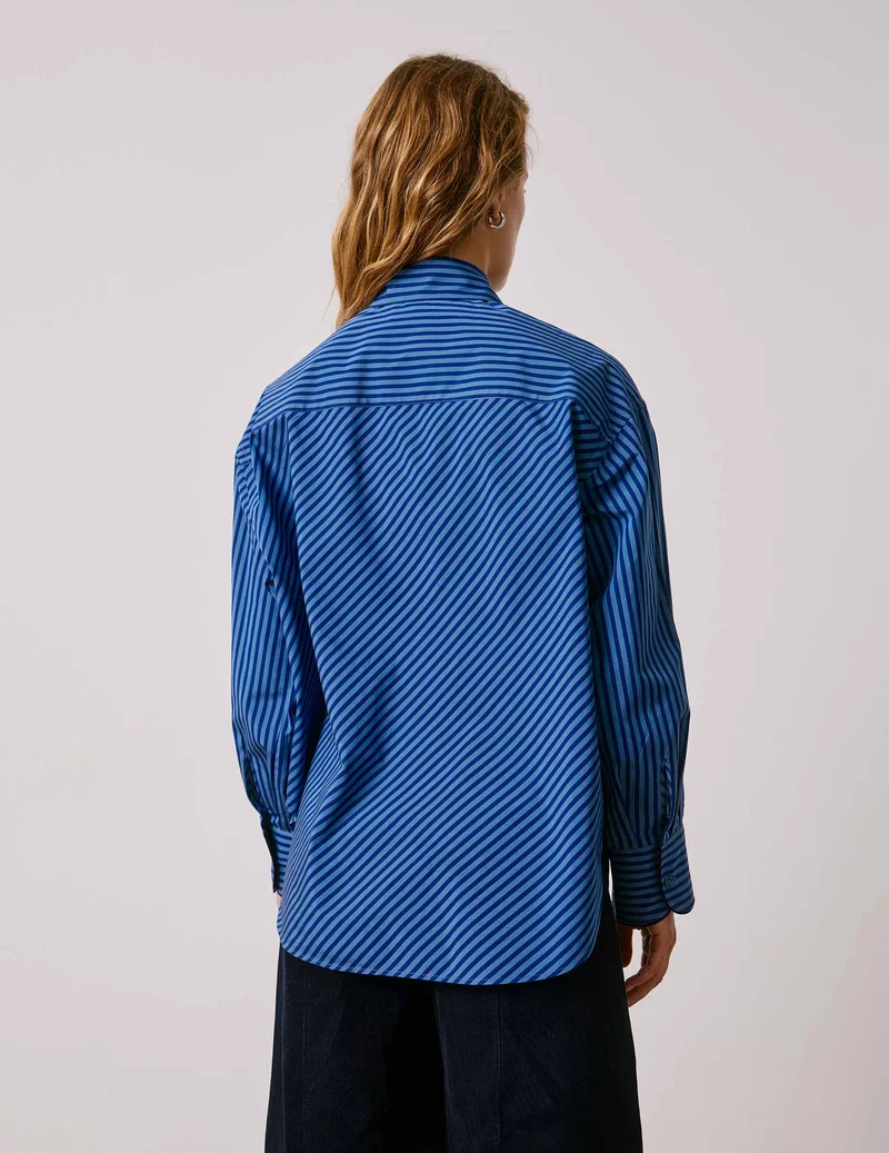 Chemise oversize Soffy rayée bleue