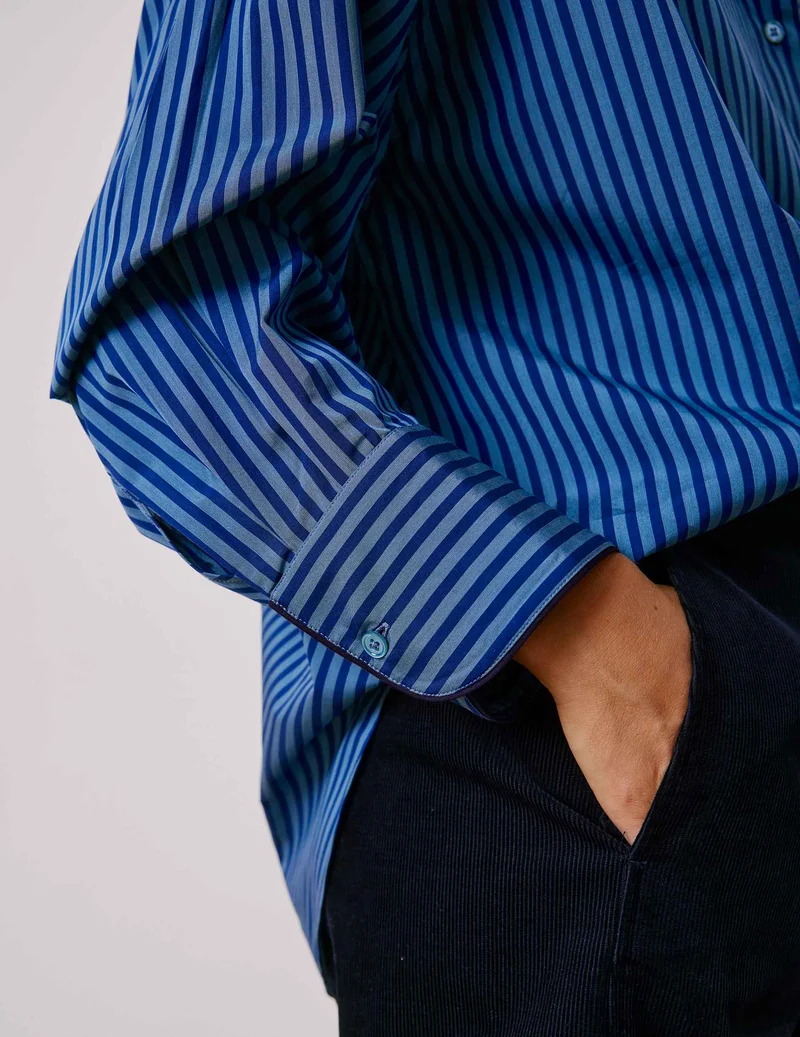 Chemise oversize Soffy rayée bleue