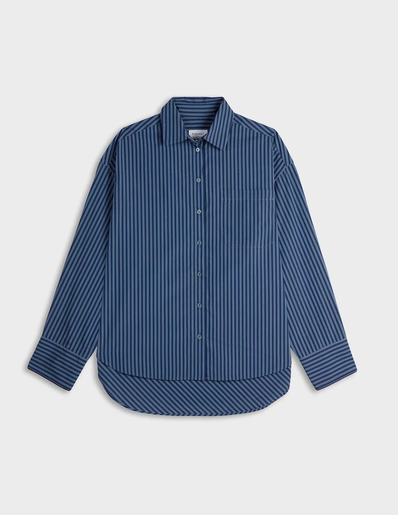 Chemise oversize Soffy rayée bleue