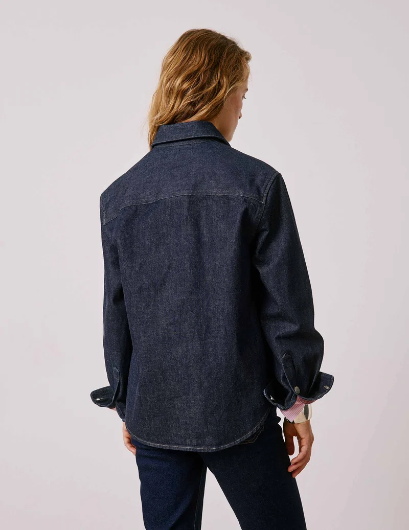 Surchemise Priscilla en denim bleu marine