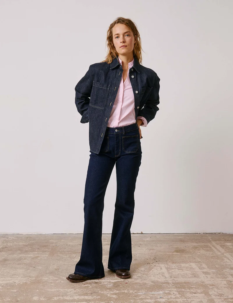 Surchemise Priscilla en denim bleu marine