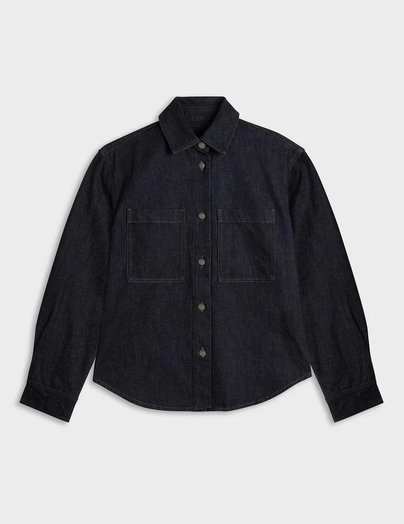 Surchemise Priscilla en denim bleu marine