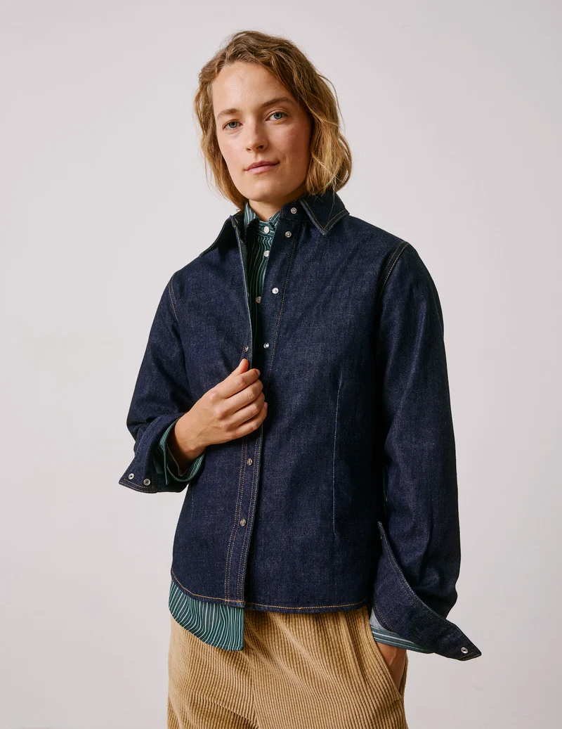 Chemise Penny en denim bleu marine