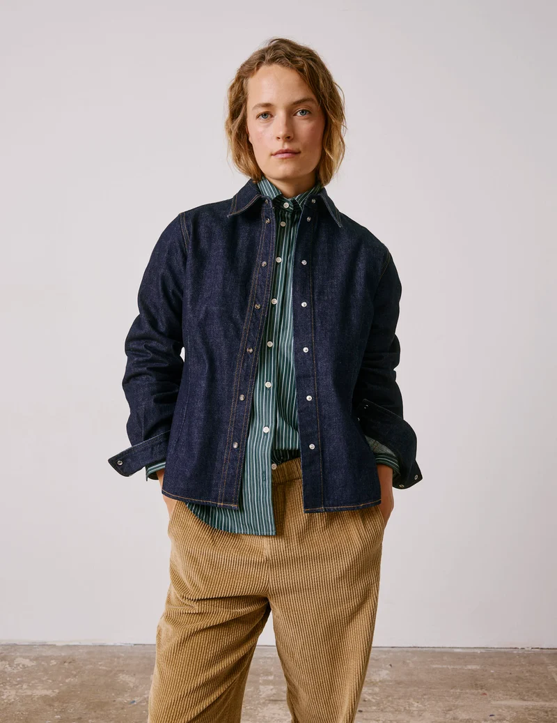 Chemise Penny en denim bleu marine