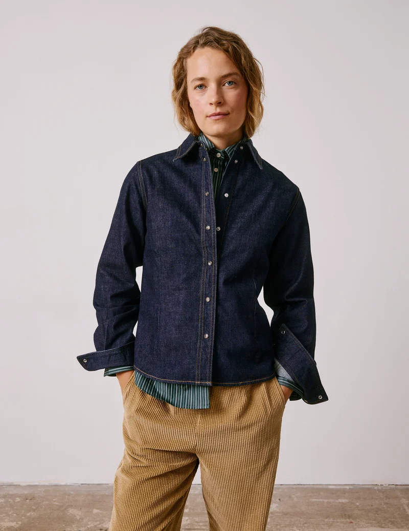 Chemise Penny en denim bleu marine