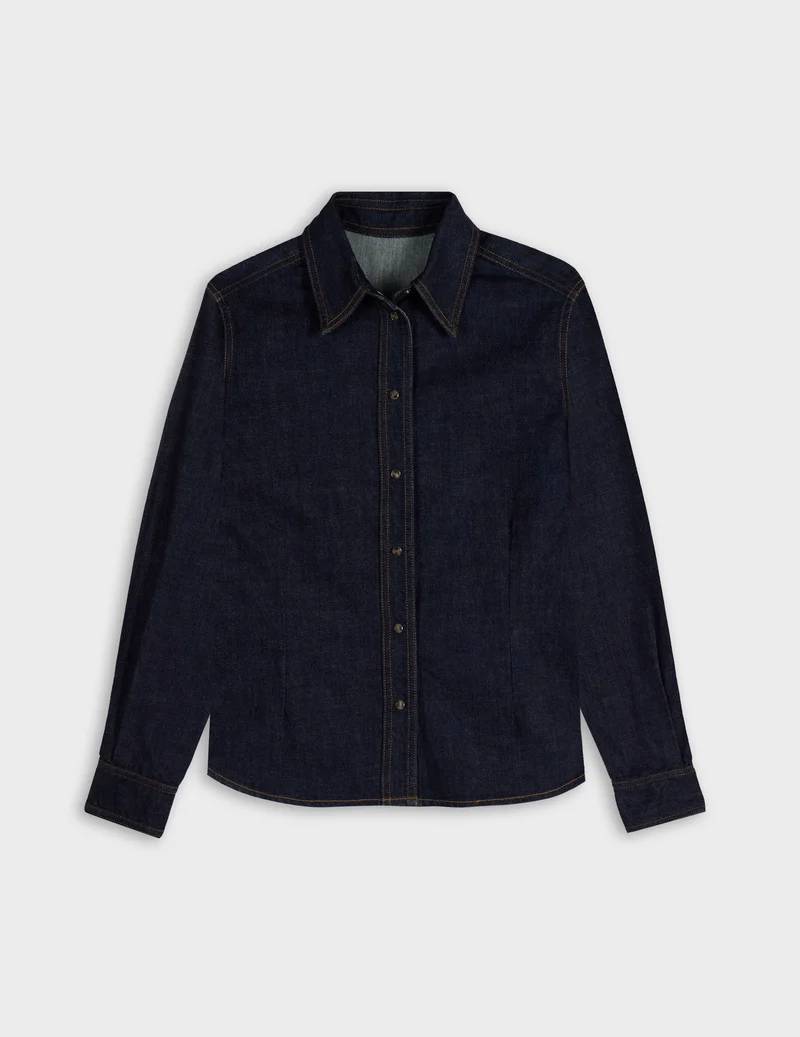 Chemise Penny en denim bleu marine