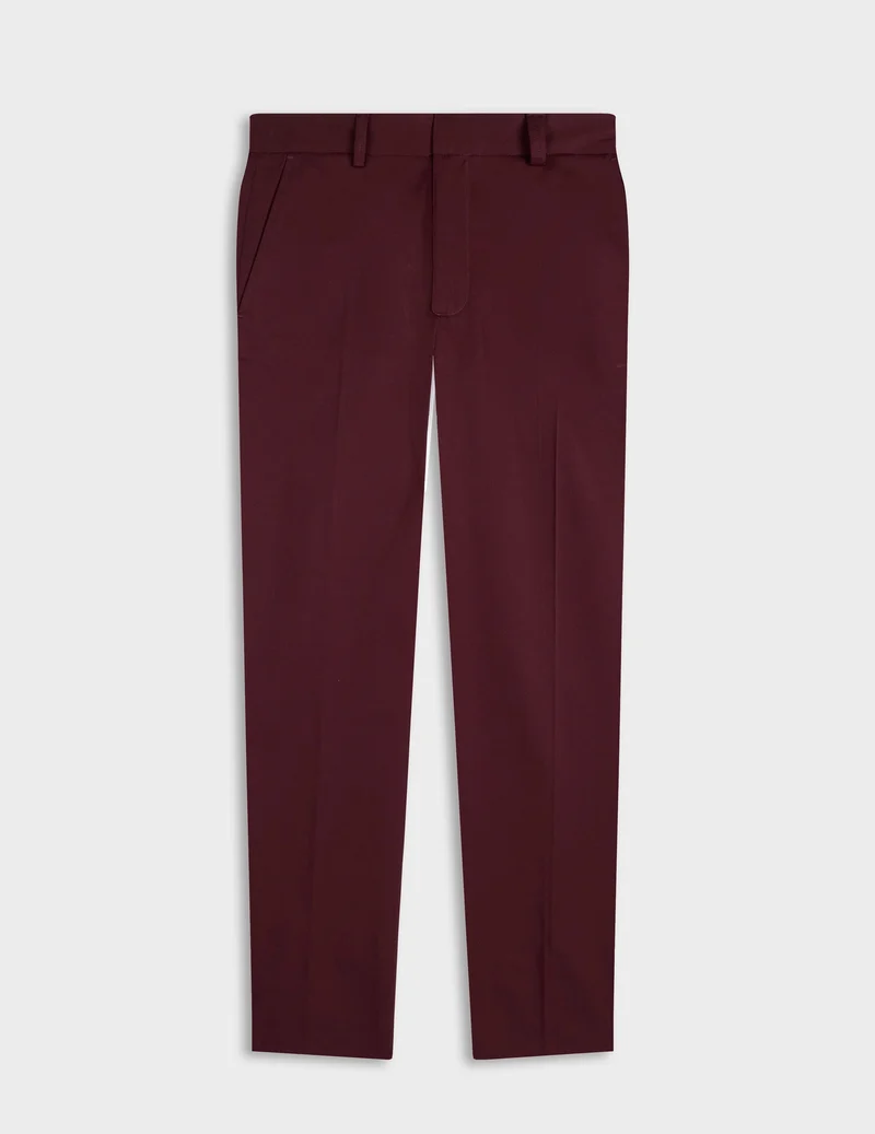Chino Geofrey en twill de coton bordeaux
