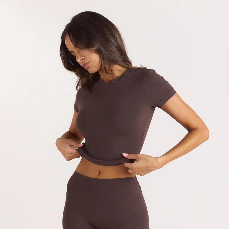 ContourSoft™ Kurzärmeliges T-Shirt - Dunkle Schokolade