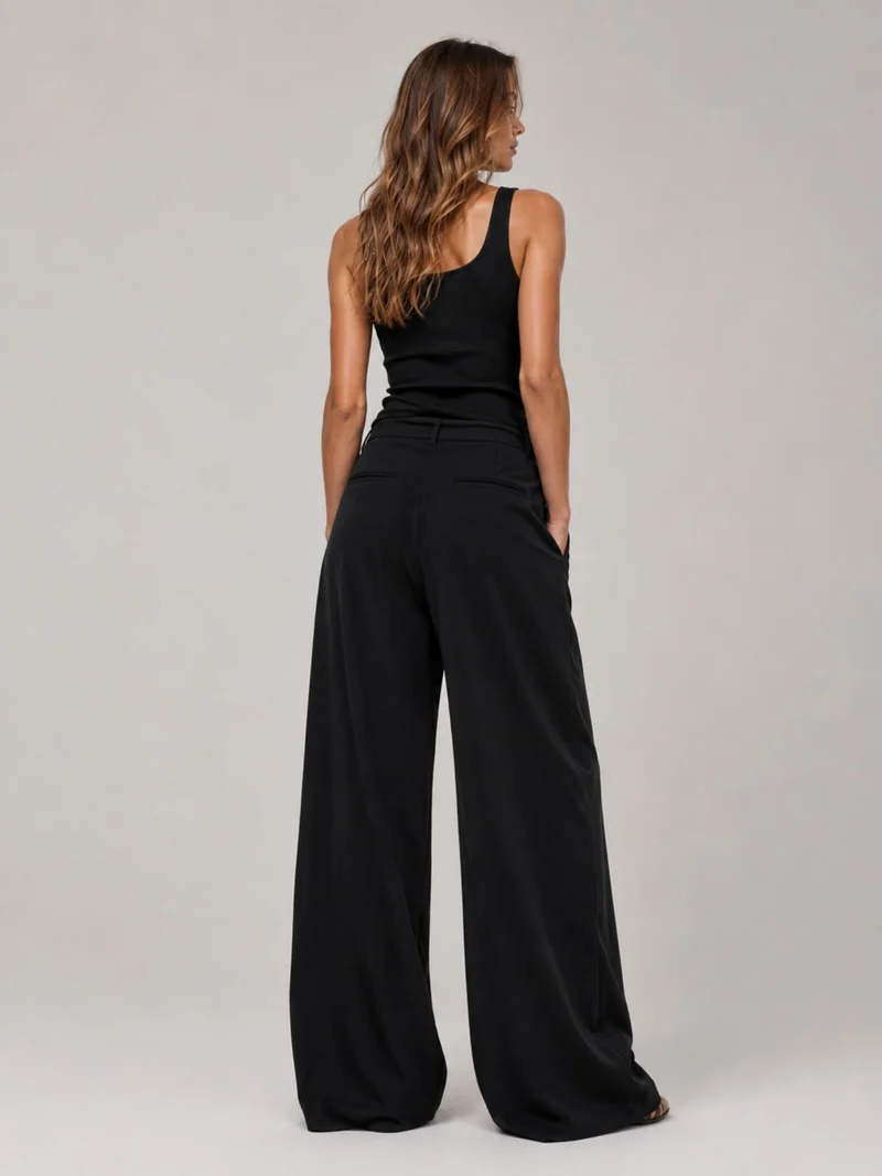 Bogilvy - LIV - Damenstoffhose mit weichem Griff, Mid-Waist, Black