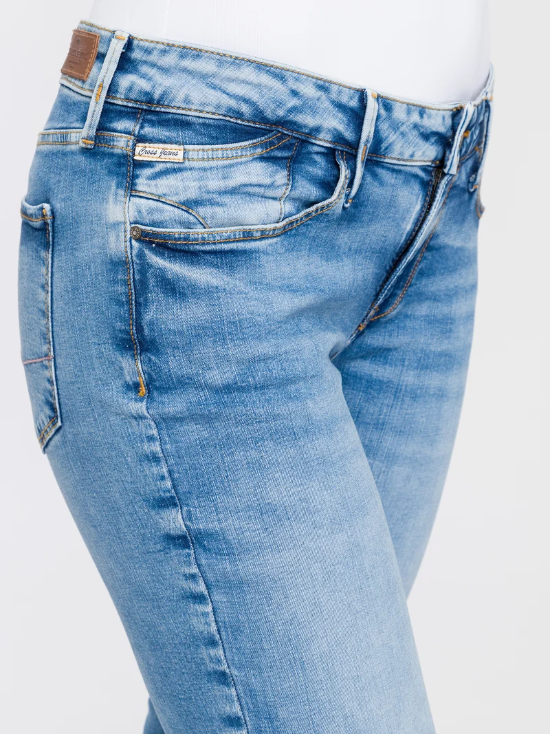 CROSS JEANS - ROSE Jeans, Straight Fit, Mid-Waist, Mid Blue