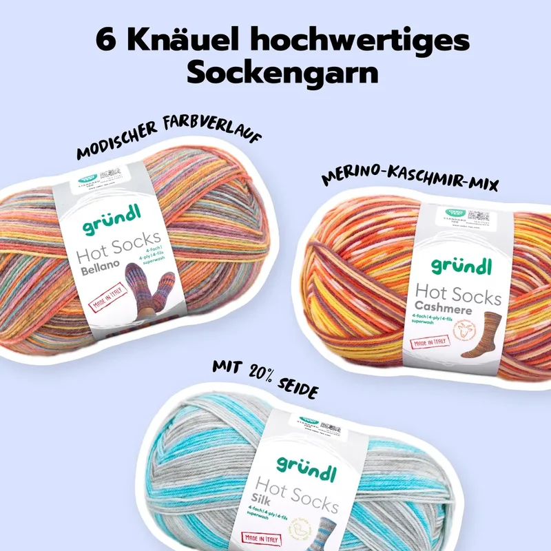 Strickset Hot Socks Neuheiten - 4-fach