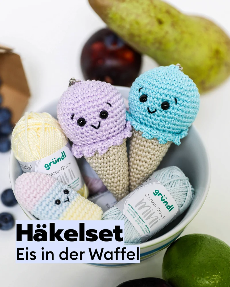 Häkelset Eis in der Waffel