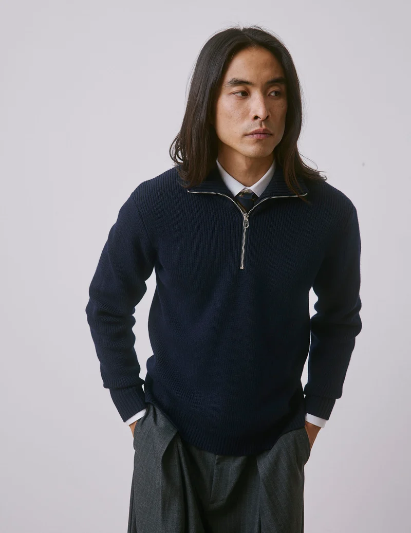 Pull Milo en laine mérinos marine