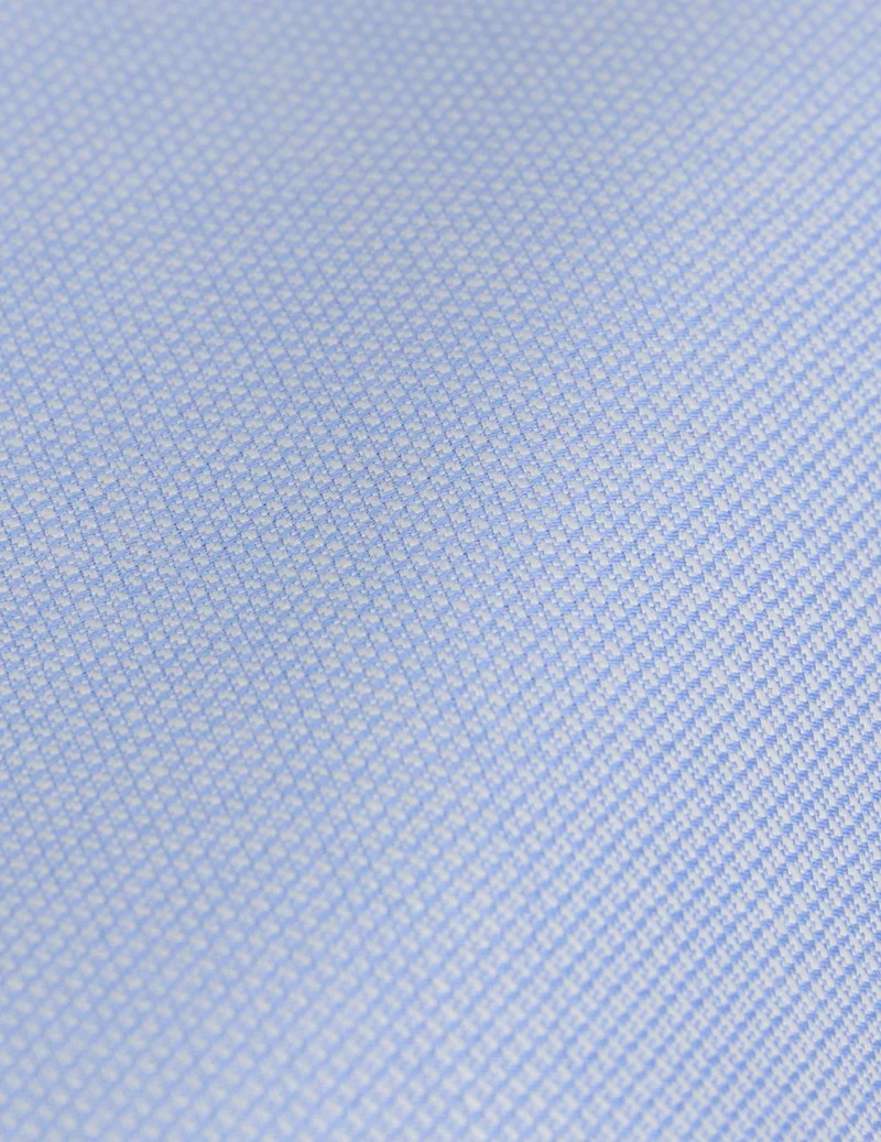 Chemise semi-ajustée en laine vierge bleue